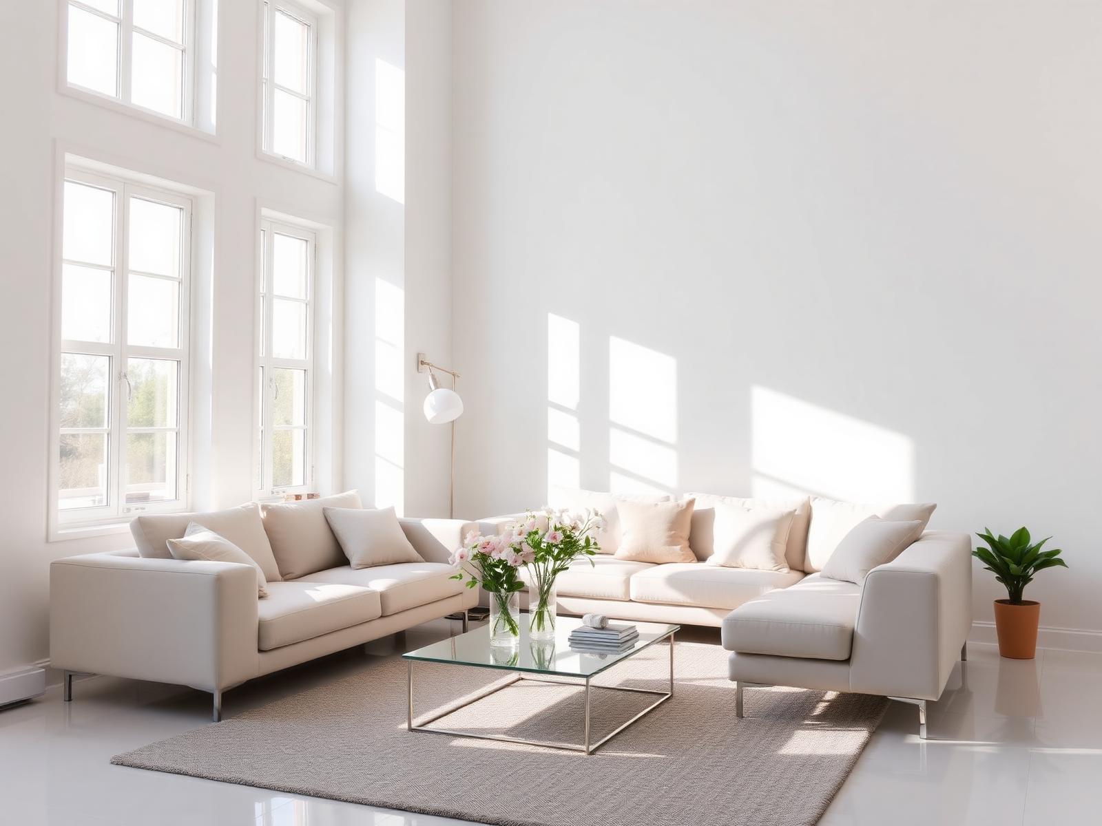 Bright, freshly cleaned living room